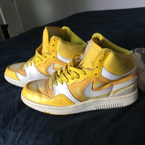 white & yellow spray paint effect sneakers nike white & yellow spray paint effect sneakers nike